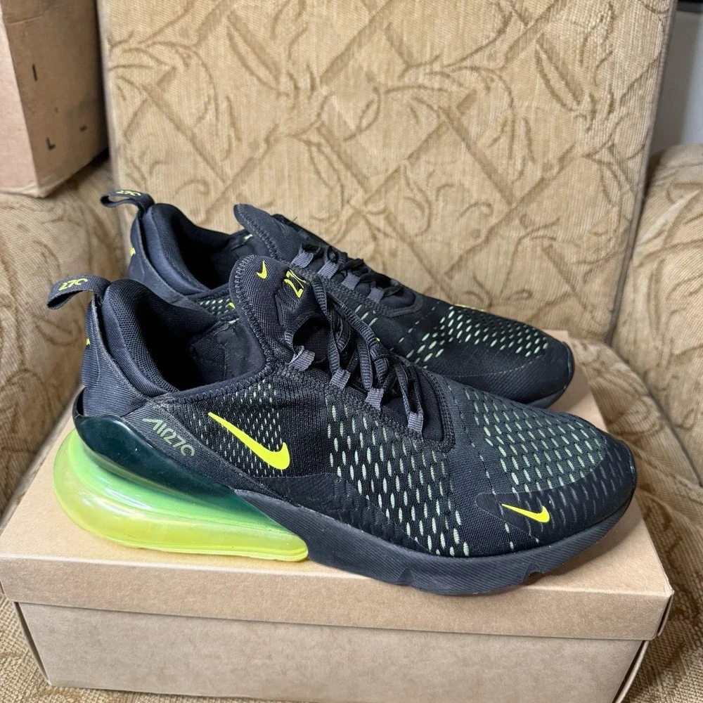 Nike Air Max 270 Anthracite Volt Black Neon Green AH8050-017 Mens 12.5 - Picture 4 of 9
